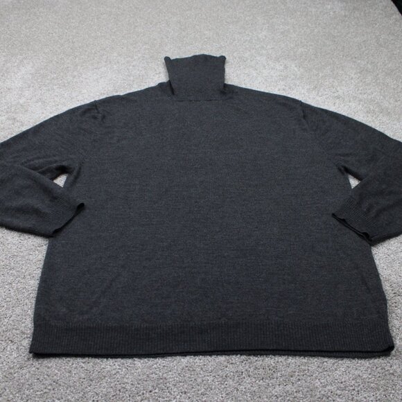 J. Peterman Turtleneck Sweater Mens XL Gray Wool/Silk/Cashmere L/S Pullover - Picture 2 of 11